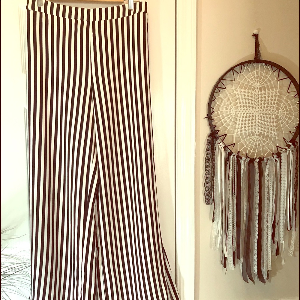 Black and White Striped Pants